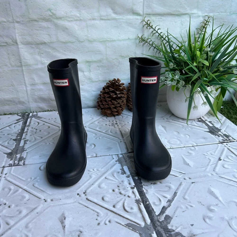 HUNTER Rain Boots black Toddler Size UK 12 US 13 unisex/NEW